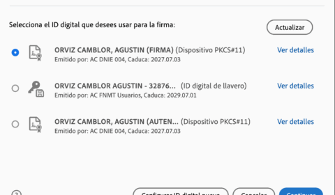 Ya aparecen todos los certificados...